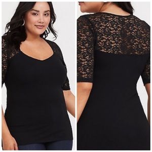 NWT Black Lace Foxy Tee!